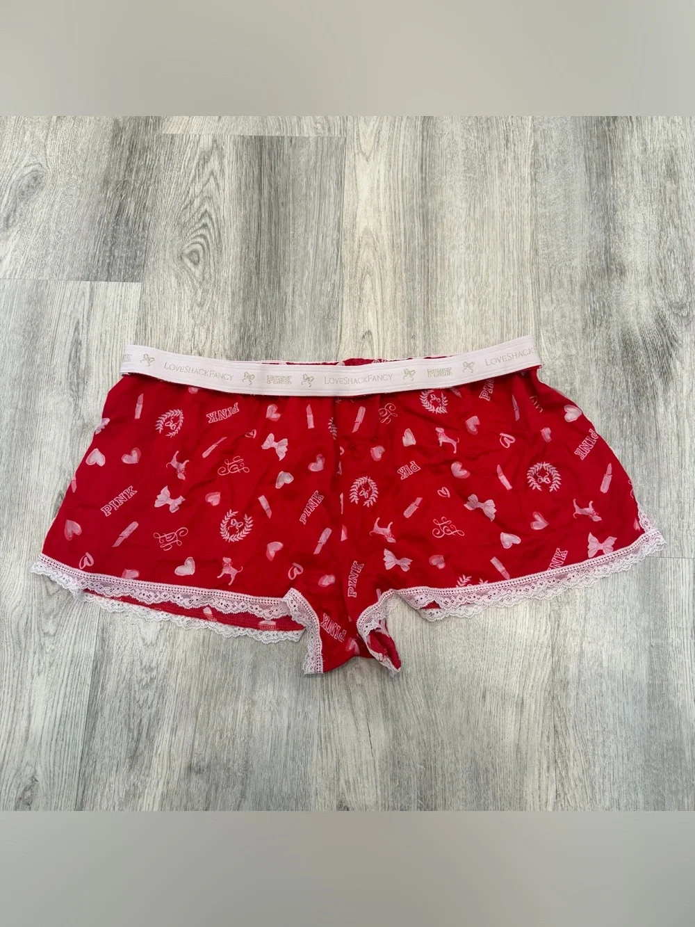 PINK Victoria’s Secret x LoveShackFancy Lace Lounge Sleep Shorts XL